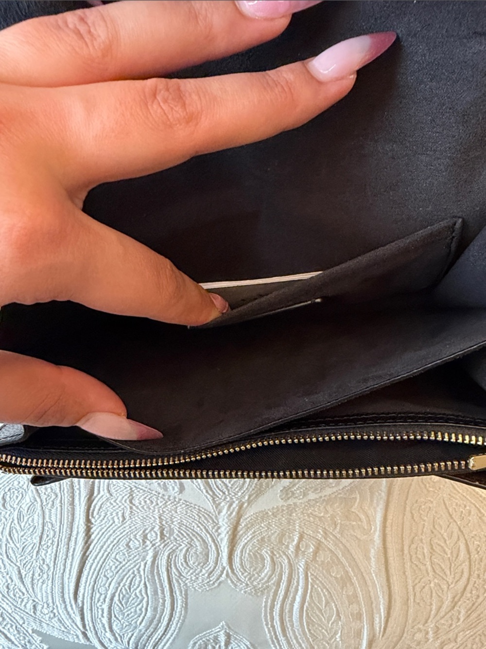 Coach Black Leather Crossbody with Gold Chain - Picture 7 of 10